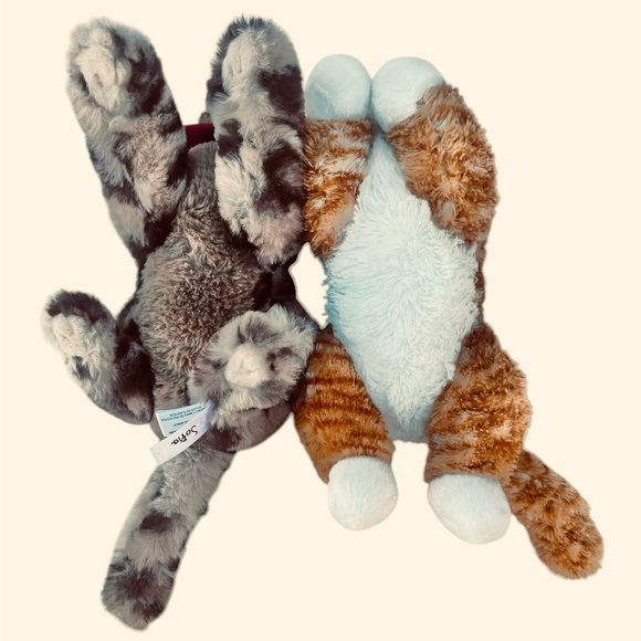 Two Aurora Flopsie Chester Cat & Realistic Cheetah Leopard Plush Lot of 2 - Picture 5 of 16